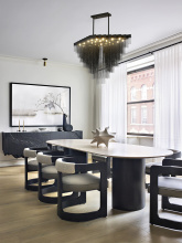 Bethel International IMG08C47B - Satin Black Prism Chandelier